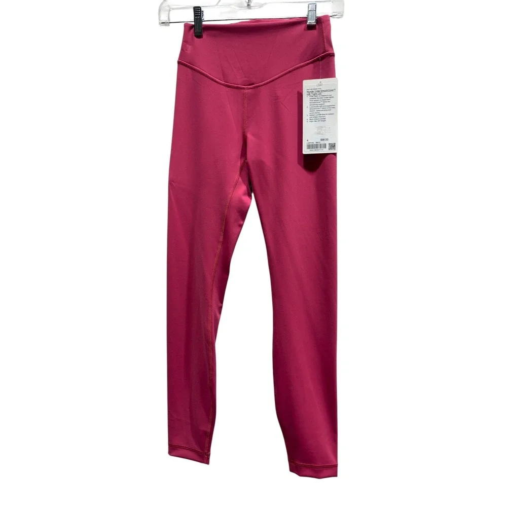 Lululemon Wunder Under SmoothCover HR‎ Tight 25 Rose Blush Pink LW5FV8S Size 4